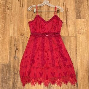 Foxiedox Hot Pink Lace Mini Dress